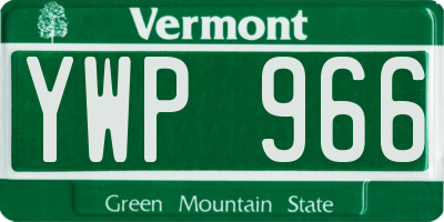 VT license plate YWP966
