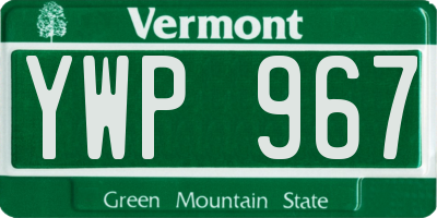 VT license plate YWP967