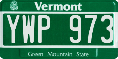 VT license plate YWP973