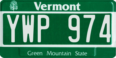 VT license plate YWP974