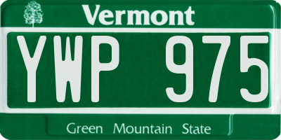 VT license plate YWP975