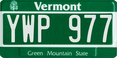 VT license plate YWP977