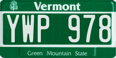 VT license plate YWP978