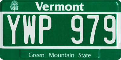 VT license plate YWP979