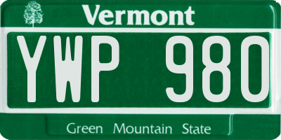 VT license plate YWP980
