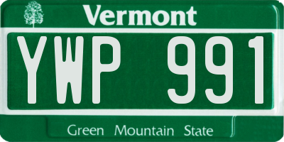 VT license plate YWP991