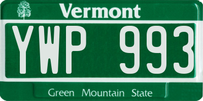VT license plate YWP993