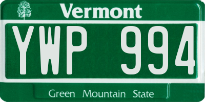VT license plate YWP994