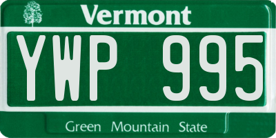 VT license plate YWP995