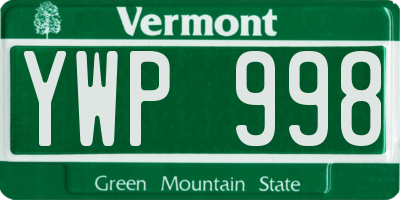 VT license plate YWP998