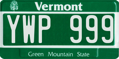 VT license plate YWP999
