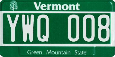 VT license plate YWQ008