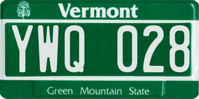 VT license plate YWQ028