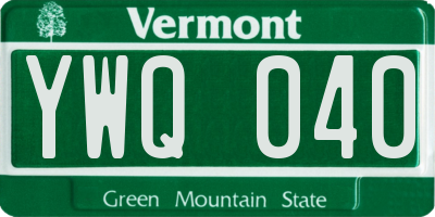 VT license plate YWQ040