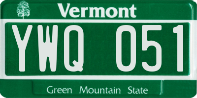 VT license plate YWQ051