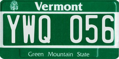 VT license plate YWQ056