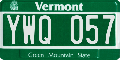 VT license plate YWQ057