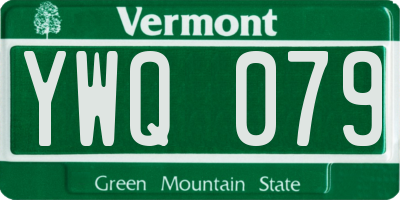 VT license plate YWQ079