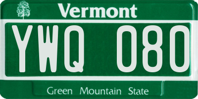 VT license plate YWQ080
