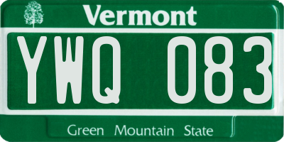 VT license plate YWQ083
