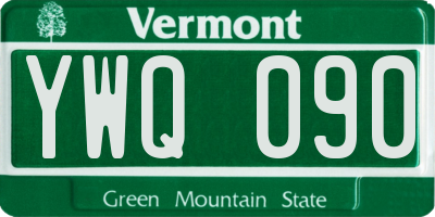 VT license plate YWQ090