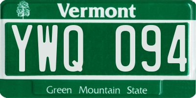 VT license plate YWQ094