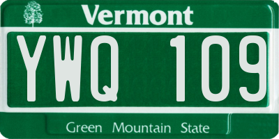 VT license plate YWQ109