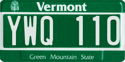 VT license plate YWQ110