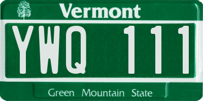 VT license plate YWQ111