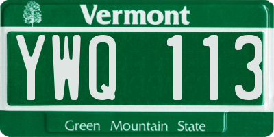 VT license plate YWQ113