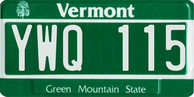 VT license plate YWQ115