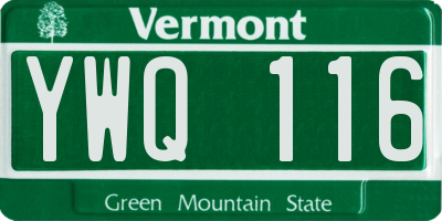 VT license plate YWQ116