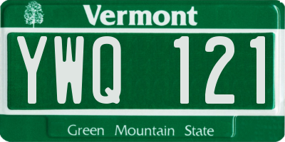 VT license plate YWQ121