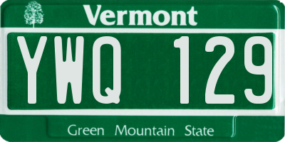 VT license plate YWQ129