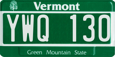 VT license plate YWQ130