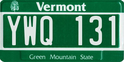 VT license plate YWQ131