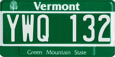 VT license plate YWQ132