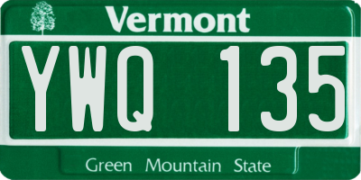 VT license plate YWQ135