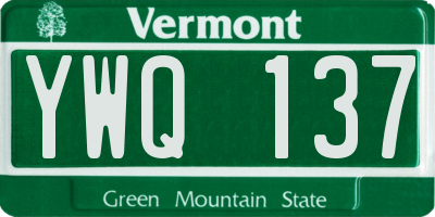 VT license plate YWQ137