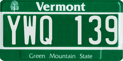 VT license plate YWQ139