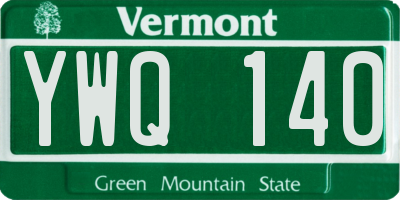 VT license plate YWQ140