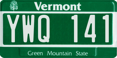 VT license plate YWQ141