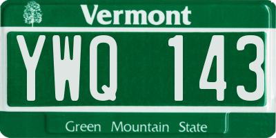 VT license plate YWQ143
