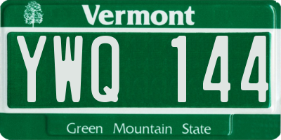 VT license plate YWQ144