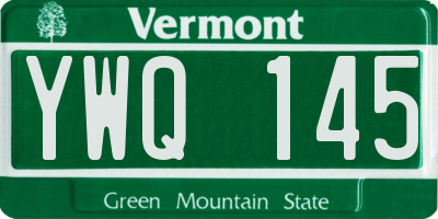 VT license plate YWQ145