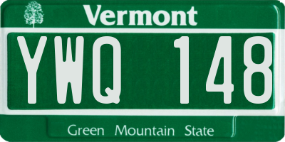 VT license plate YWQ148