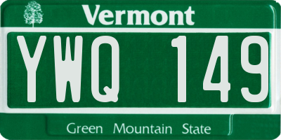 VT license plate YWQ149