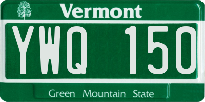 VT license plate YWQ150