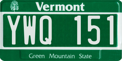 VT license plate YWQ151