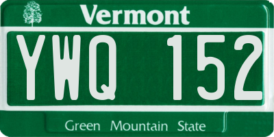 VT license plate YWQ152
